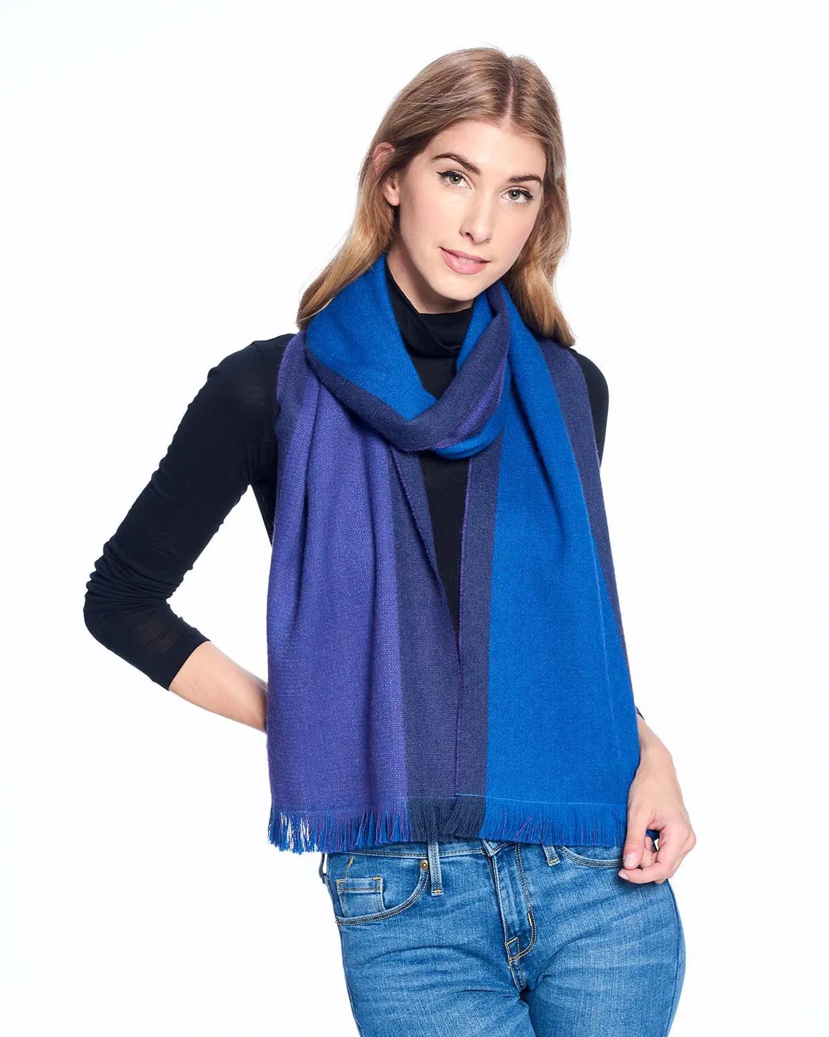 Alpaca Scarf Reversible - Moon Indigo