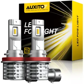 AUXITO H11 H8 H9 H16 LED Fog Light Bulb Fanless, 3000k Golden Yellow 26W per set, CSP LED Chips