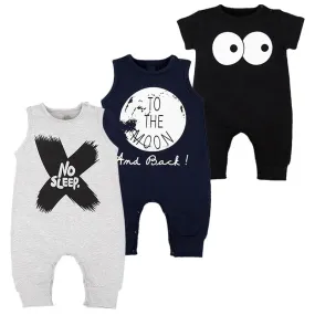 Baby Boy Clothes Summer Sleeveless Cool Baby Boy Romper Black Grey