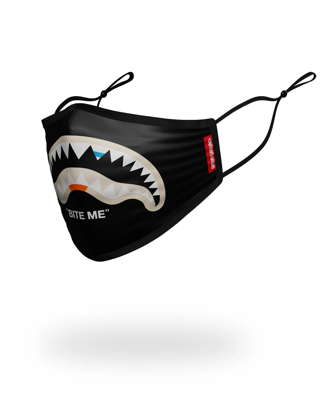 BITE ME SHARK (BLK) POLYESTER FACE MASK