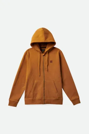 BRIXTON Builders Fleece Zip Hoodie Golden Brown