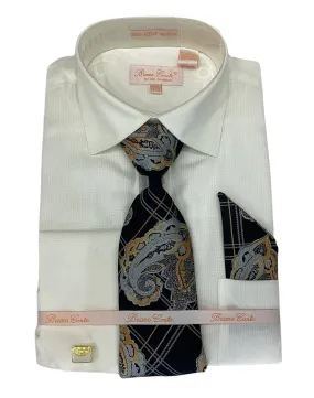 Bruno Conte Check Regular Fit Dress Shirt Combo - Ecru Ivory