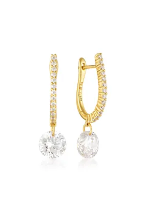 Georgini Mirage Mossman Earrings-  Gold & White CZ