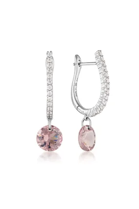 Georgini Mirage Mossman Earrings-  Silver & Morganite CZ