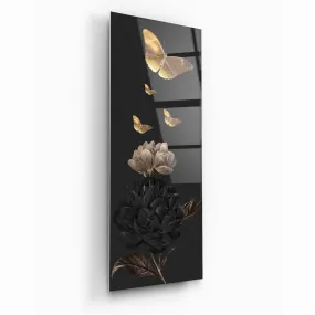 Golden Flight Glass Wall Art