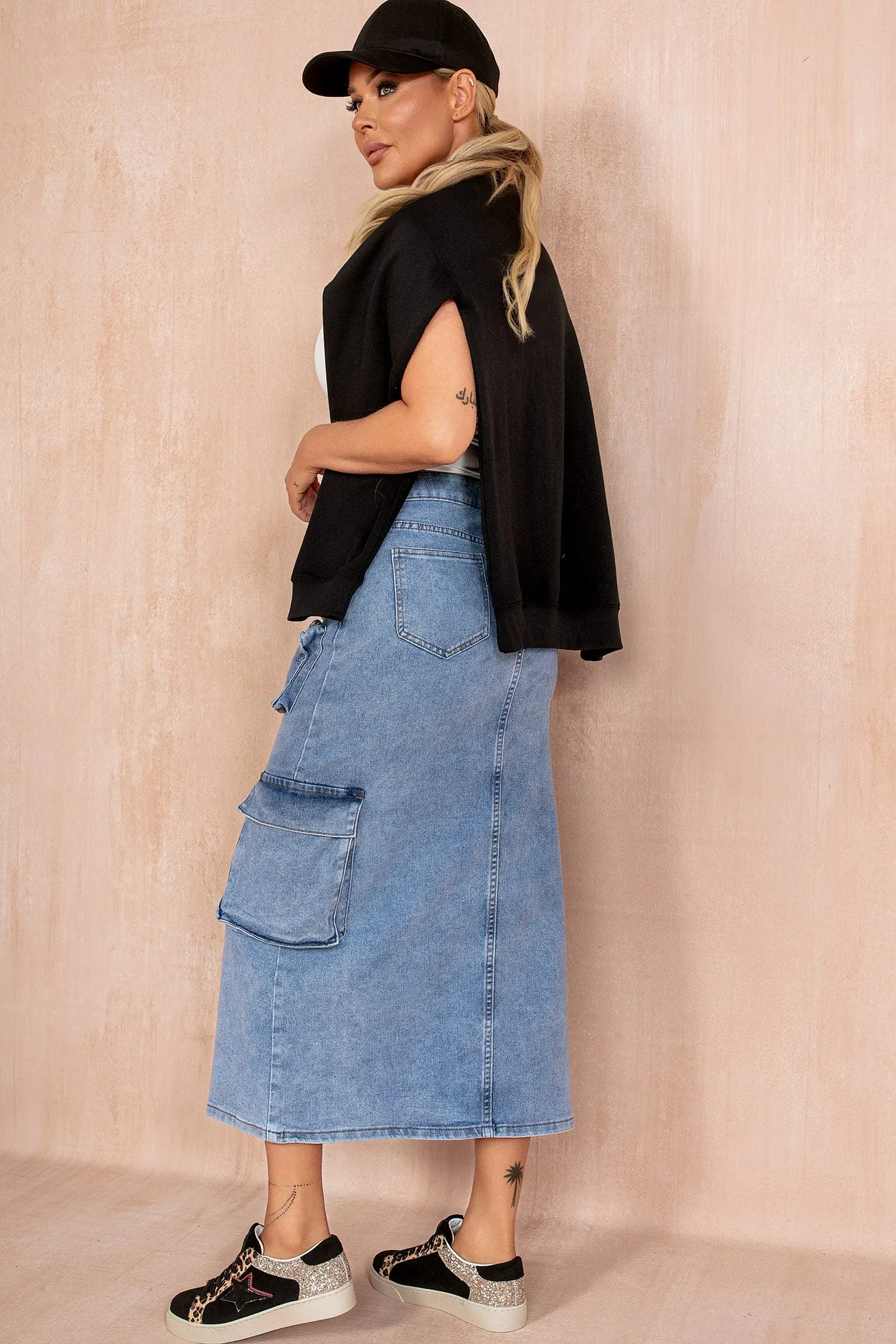 Harley Blue Denim Pocket Detail Skirt