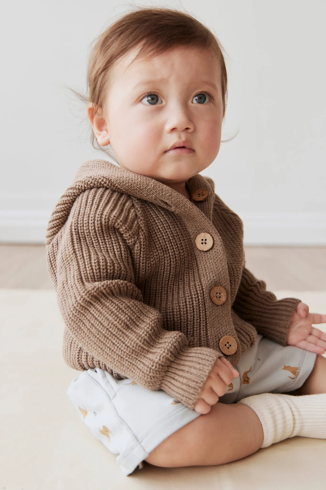 Humphrey Knitted Cardigan - Mouse Marle