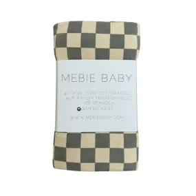 Light Green Checkered Bamboo Stretch Swaddle