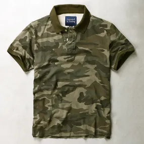 Loose Camo Breathable Sweatshirt Lapel Men T-Shirt