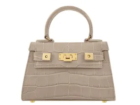 Maya Mignon Orinoco 'Croc' Print Calf Leather Handbag - Stone