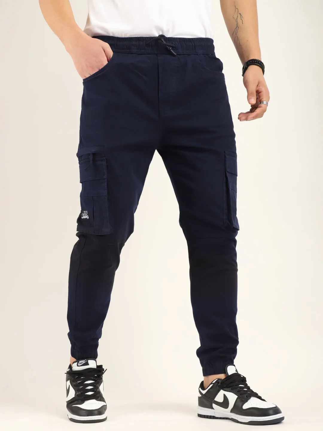 Navy Cotton Twill Cargo