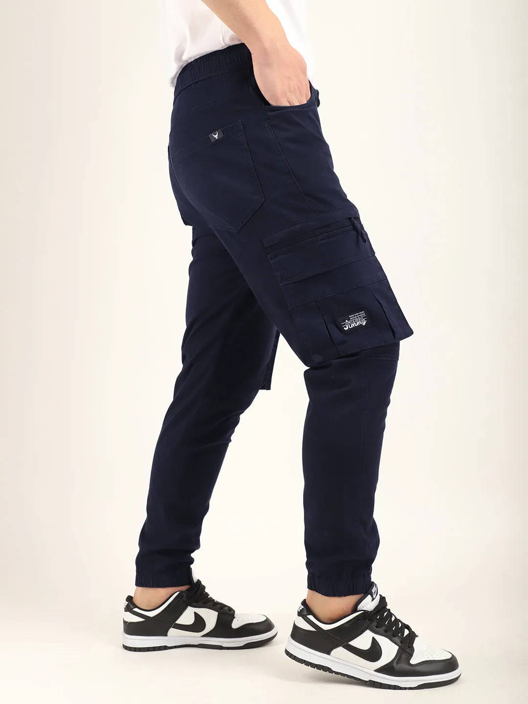 Navy Cotton Twill Cargo