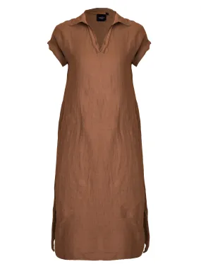 POLETTE Leinenkleid - Mocca Mousse